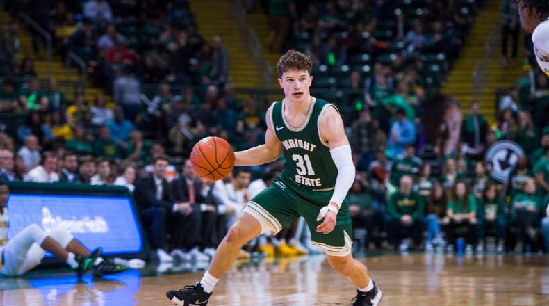 Wright State point guard Cole Gentry vs. Northern Kentucky at the Nutter Center on Jan. 24, 2020. Joseph Craven/WSU Athletics