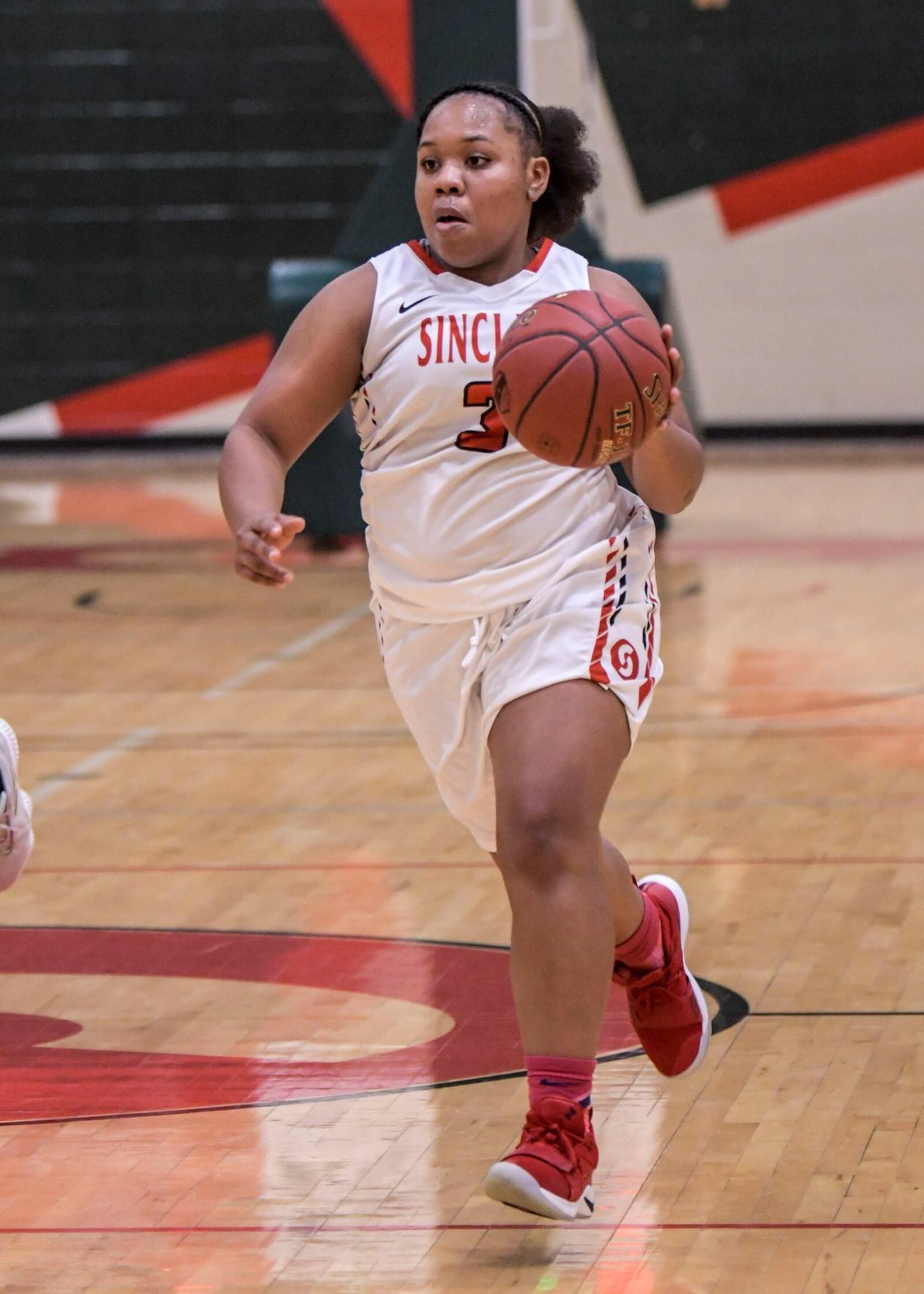 Sinclair’s Kierre James against Hocking College on Wednesday night. The Tartan Pride won 127-53. Eric Deeter/CONTRIBUTED