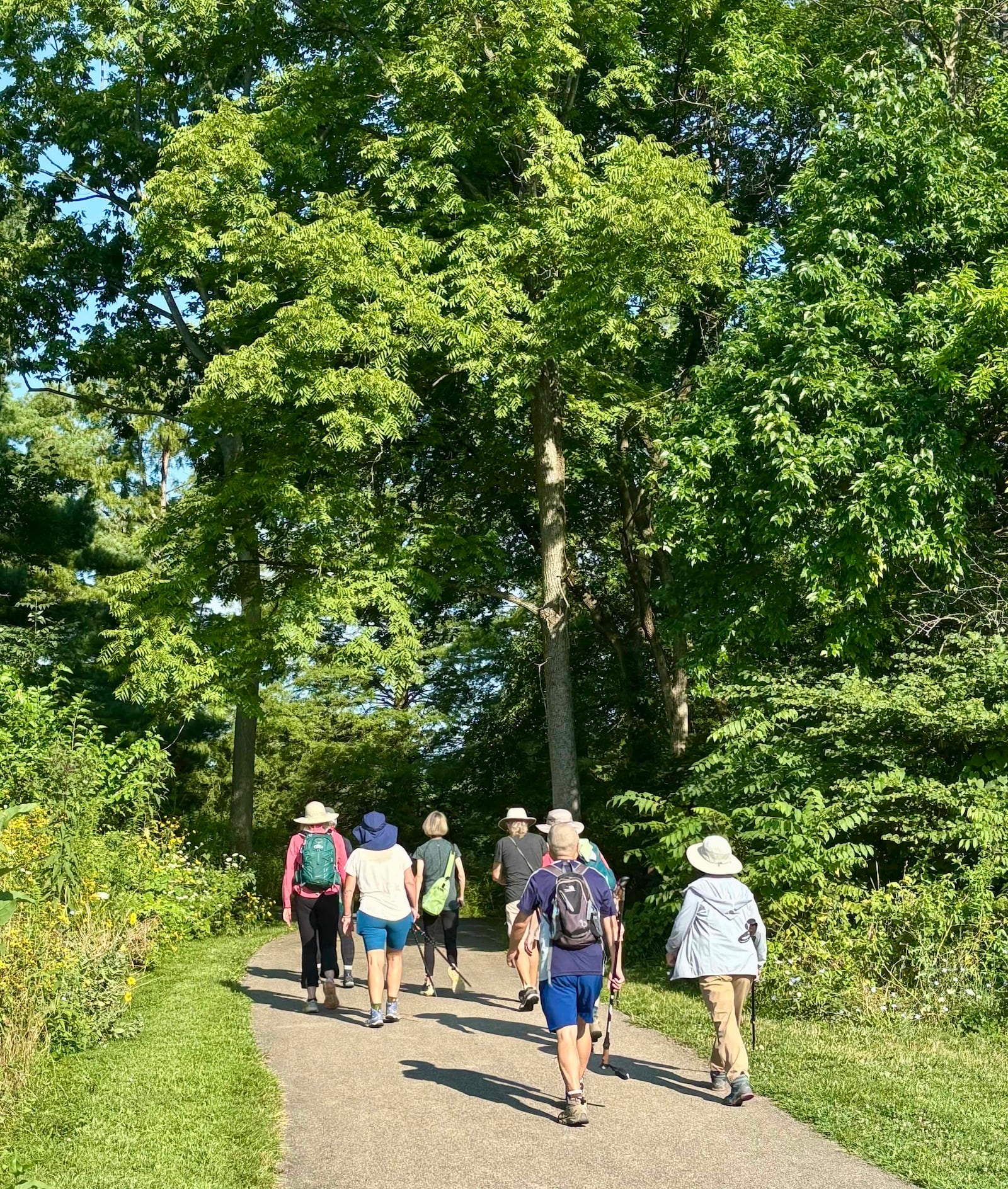 After completing a circuit workout with weights, the hikers embark on a brisk 3 to 5-mile hike. DEBBIE JUNIEWICZ