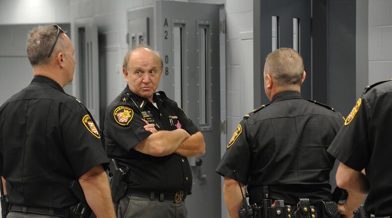 Greene County Sheriff Gene Fischer at the Warren County jail open house Tuesday, October 12, 2021. MARSHALL GORBY\STAFF