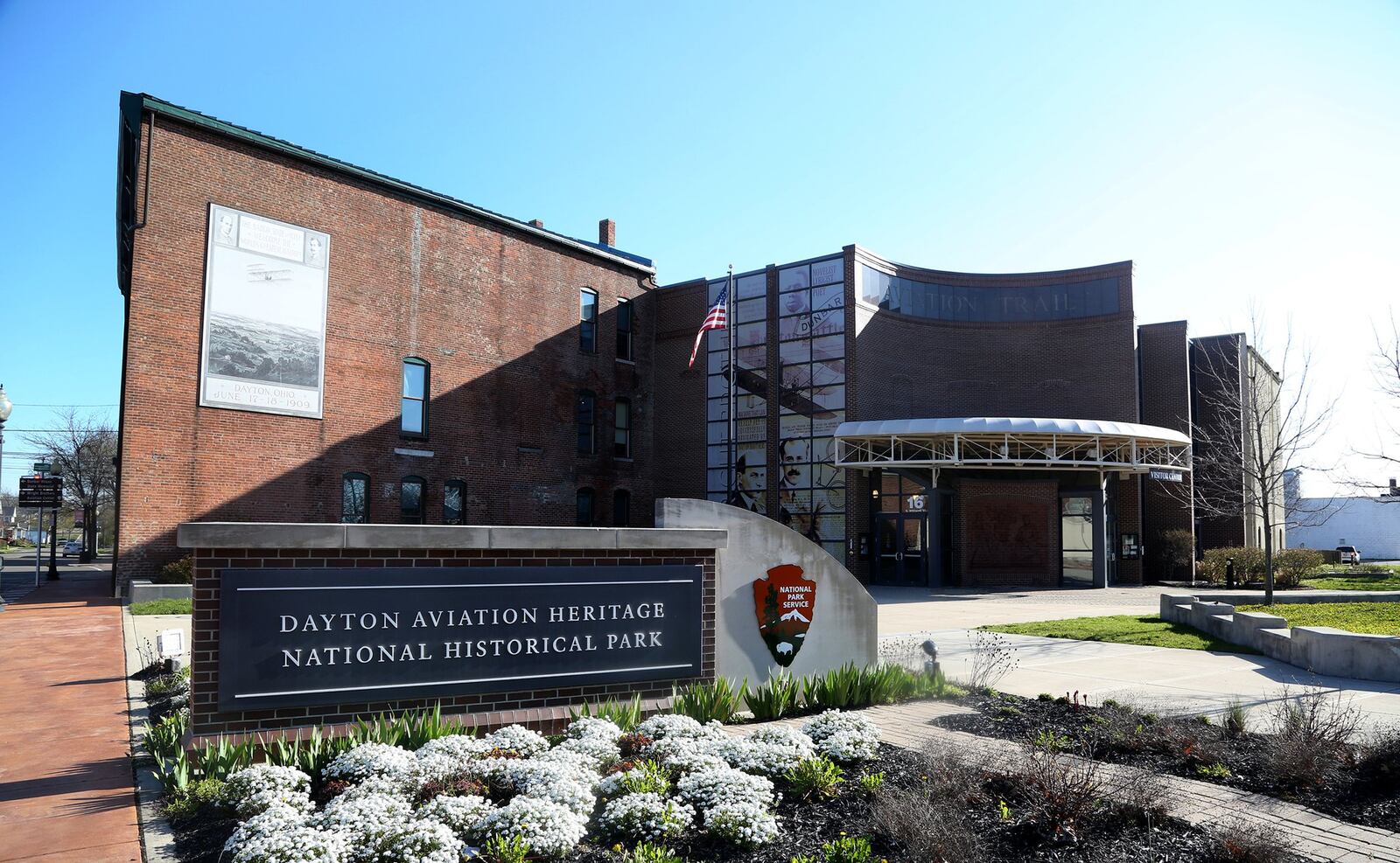 The Wright-Dunbar Interpretive Center and the Aviation Trail Visitors Center in Dayton. A partial government shutdown in 2013 temporarily closed the historic sites. LISA POWELL / STAFF FILE PHOTO