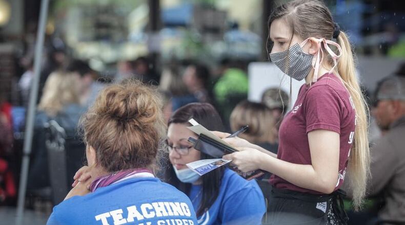 Dayton area restaurants on Thursday, May 21, 2020, can open their inside dining to the public following months of closure due to the coronavirus pandemic. JIM NOELKER/STAFF PHOTO