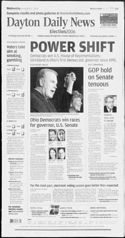 Election results front pages