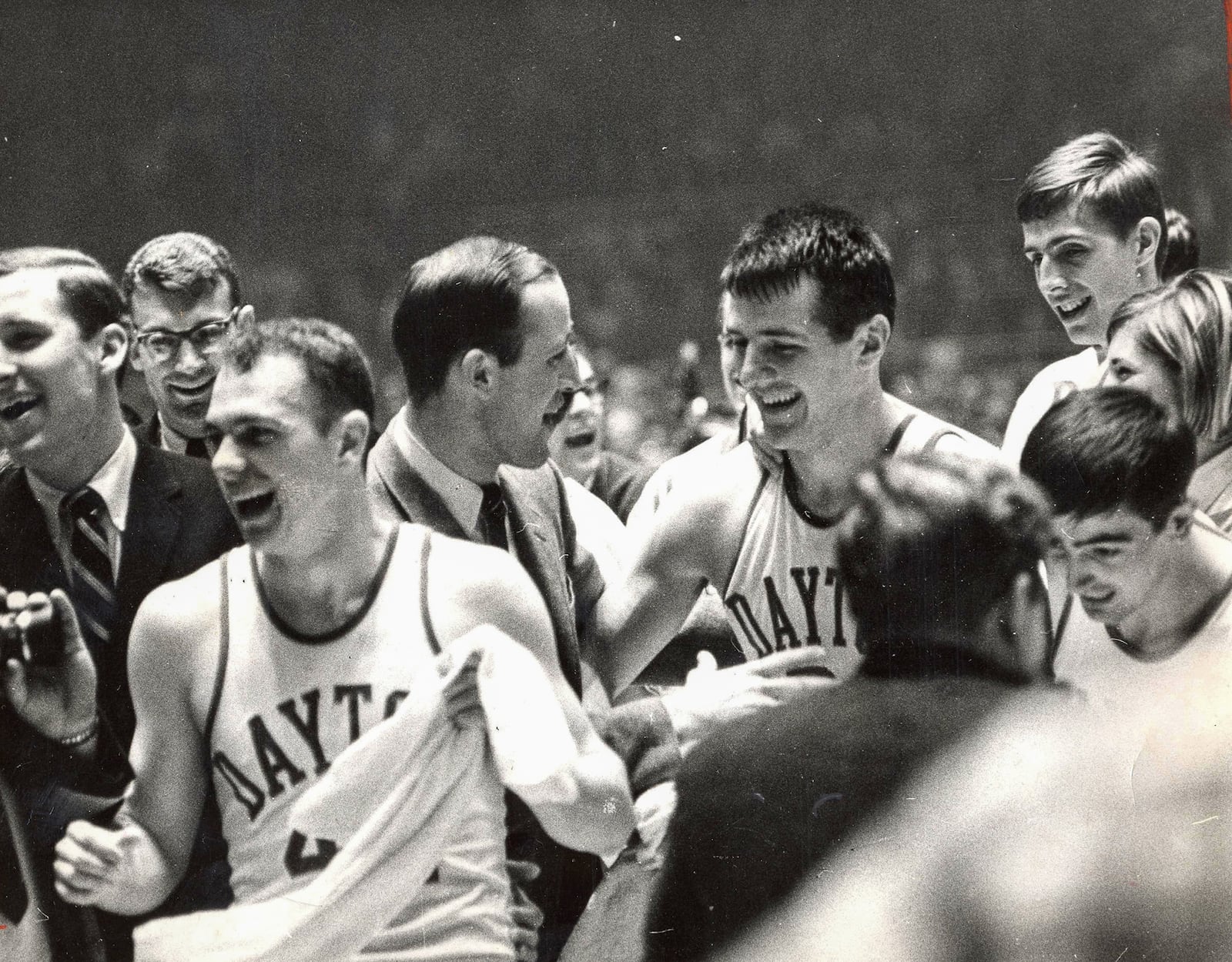 The University of Dayton Flyers made the 1967 NCAA Tournament finals after defeating North Carolina during the semifinals. UD lost to John Wooden's UCLA Bruins in the final. DAYTON DAILY NEWS ARCHIVE 1967 Dayton NCAA Tournament 2.jpg