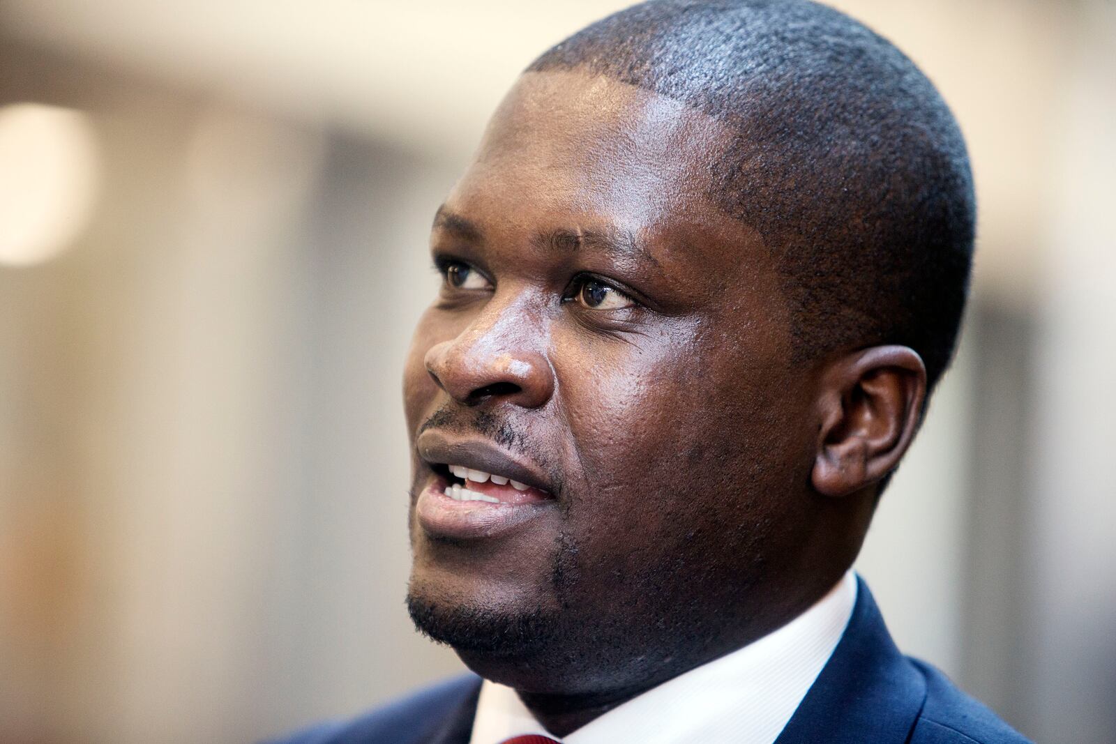 FILE - Christian Malanga, president of the United Congolese Party, attends seminars discussing Africa's future in the global economy at the Spencer Fox Eccles Business building at the University of Utah on Oct. 20, 2014 in Salt Lake City, Utah. (Scott G Winterton/The Deseret News via AP, File)