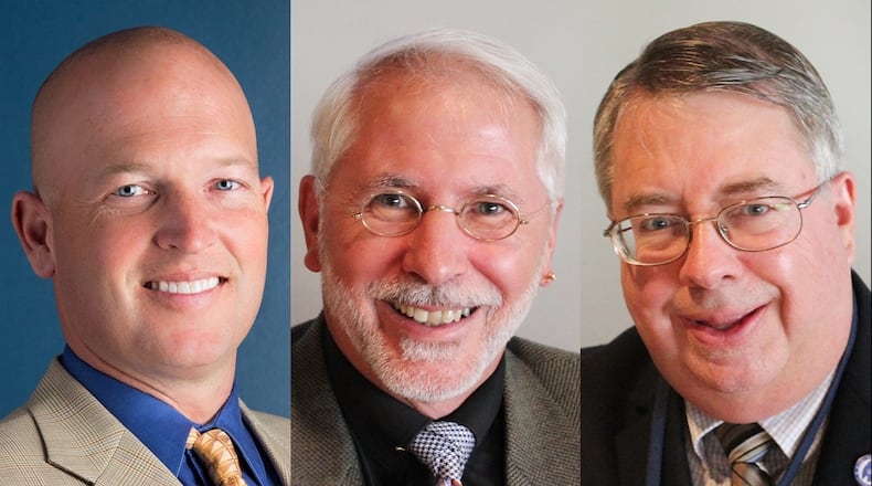 From left: Doug Barry, Gary Leitzell and Bob Matthews, Republican candidates for Montgomery County Commission. SUBMITTED