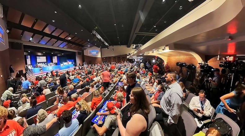 Scenes from the rally for vice-presidential candidate JD Vance at Middletown High School, Monday, July 22, 2024. NICK GRAHAM/STAFF