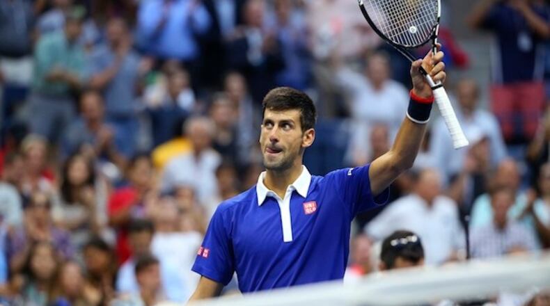 FILE — Novak Djokovic of Serbia salutes the crowd during the U.S. Open in New York, Sept. 11, 2015. With very few dips in form or focus, Djokovic’s 2015 season may go down as every bit as dominant — if not more so — as his historic run in 2011. (Chang W. Lee/The New York Times)