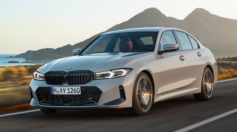 This photo provided by BMW shows the 2023 3 Series. The 3 Series is a well-rounded small luxury sedan that provides equal levels of luxury, comfort and performance. (Courtesy of BMW of North America via AP)