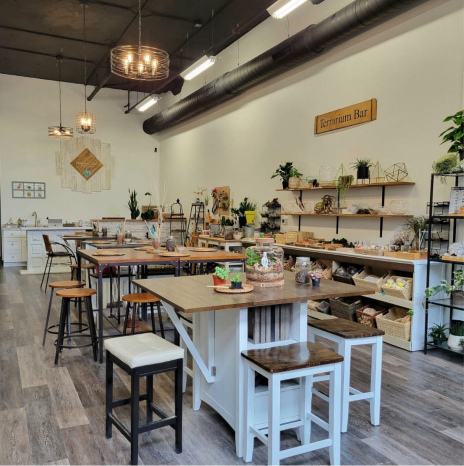 Now and Zen DIY Studio offers DIY kits, a terrarium bar, plants, gifts and space for events.