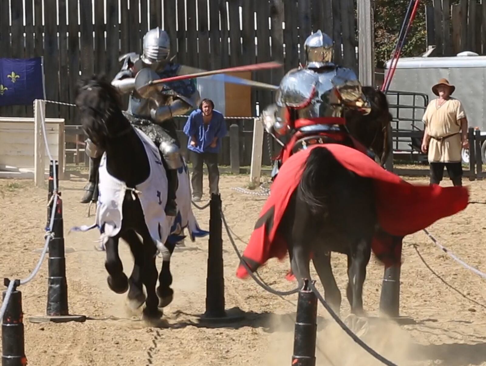 Full armor jousting at the Ohio Renaissance Festival Guinness Arena of Champions.   TY GREENLEES / STAFF