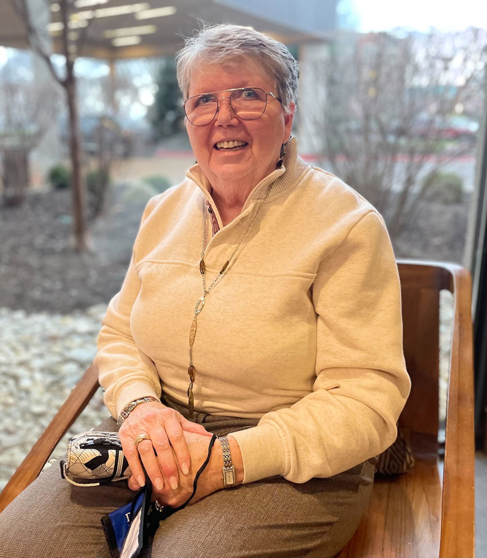 Retired Chief Master Sgt. Kim Johnson, who organized the reunion, said she saw a chance to better her life by joining the Air Force in March 1968. She served three separate tours with Air Force One. SKYWRIGHTER PHOTO/ROBIN MCMAKEN