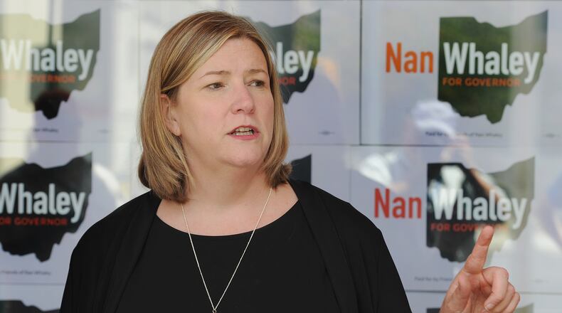 Dayton Mayor Nan Whaley, is seeking the Democratic nomination in the Ohio gubernatorial race.  Whaley said Thursday, Aug. 5, 2021, she will visit all 88 Ohio counties by early May, pledging to give voters “a voice, to listen to them and to give them power, because Ohio deserves better.” MARSHALL GORBY\STAFF
