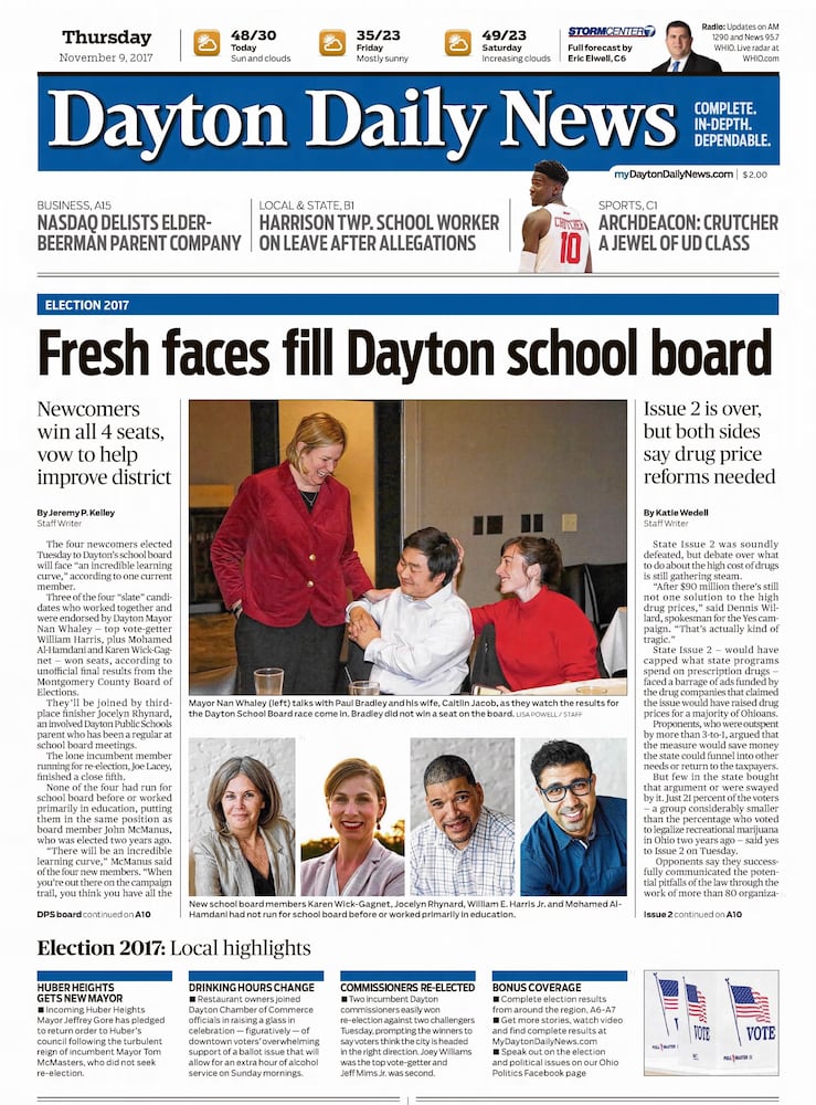 Election results front pages