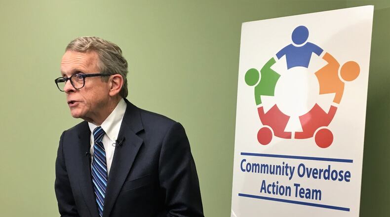 Governor Mike DeWine kicked off his RecoveryOhio listening tour in Dayton on Thursday, Jan. 24, 2018. KATIE WEDELL/STAFF