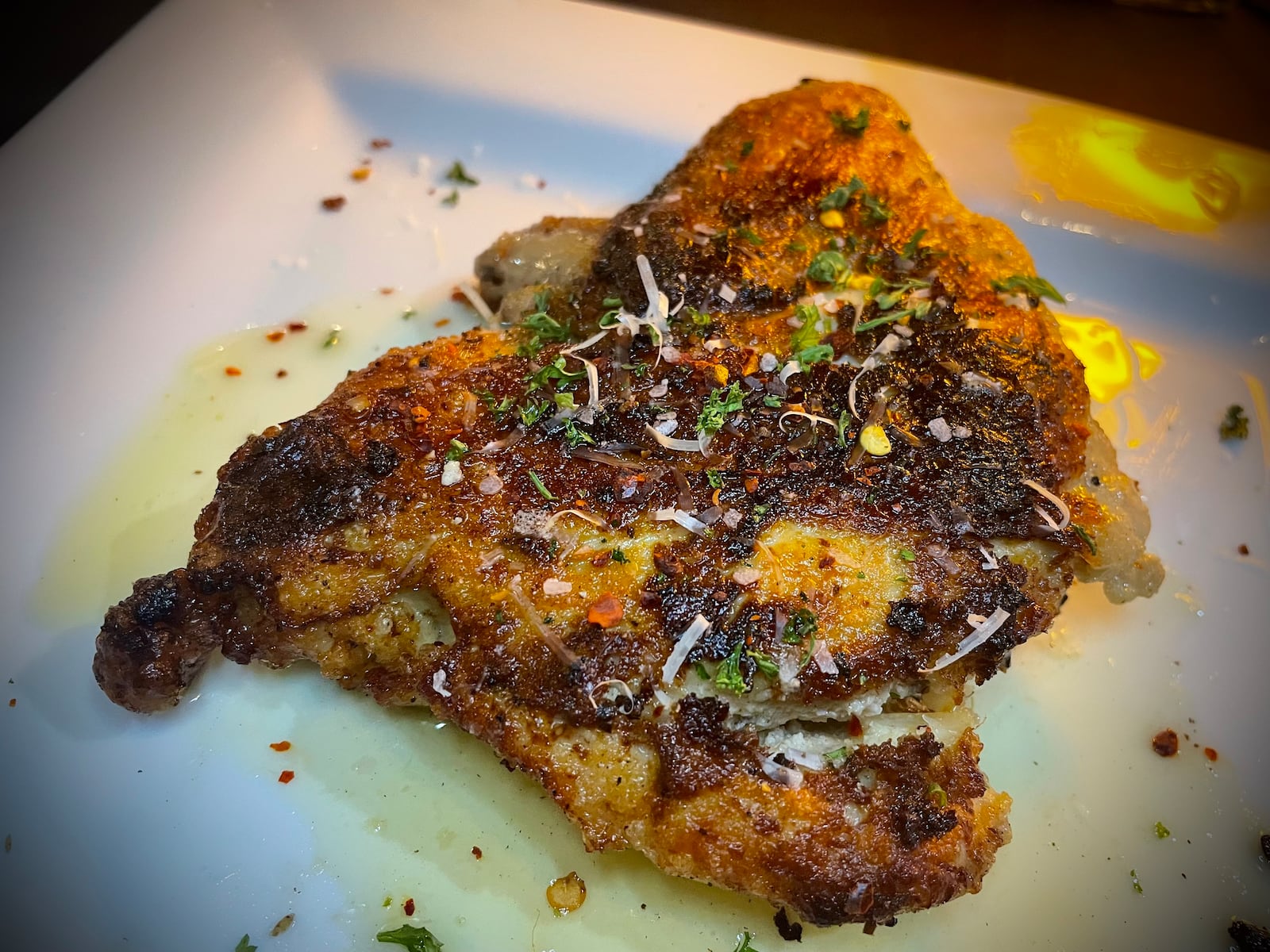 Mar’Tae Kitchen & Cocktails is located at 5212 Salem Ave. in Trotwood. Pictured is the roasted garlic and herb chicken breast from the soft opening. NATALIE JONES/STAFF