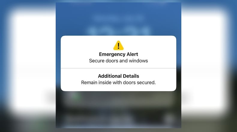 An emergency message alert by the Warren County Sheriff’s Office intended for Deerfield Twp. only, was also sent out to people in other areas of the county. CONTRIBUTED PHOTO