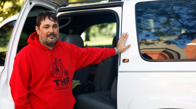 Community Gem Billy Brokschmidt uses his recovery journey to connect with the street homeless. He counsels out of his vehicle. Brokschmidt is the co-founder of The Huffman Project. MARSHALL GORBY\STAFF