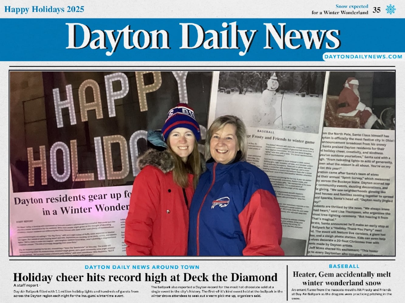 "Front Page News" photo booth photos from Deck the Diamond