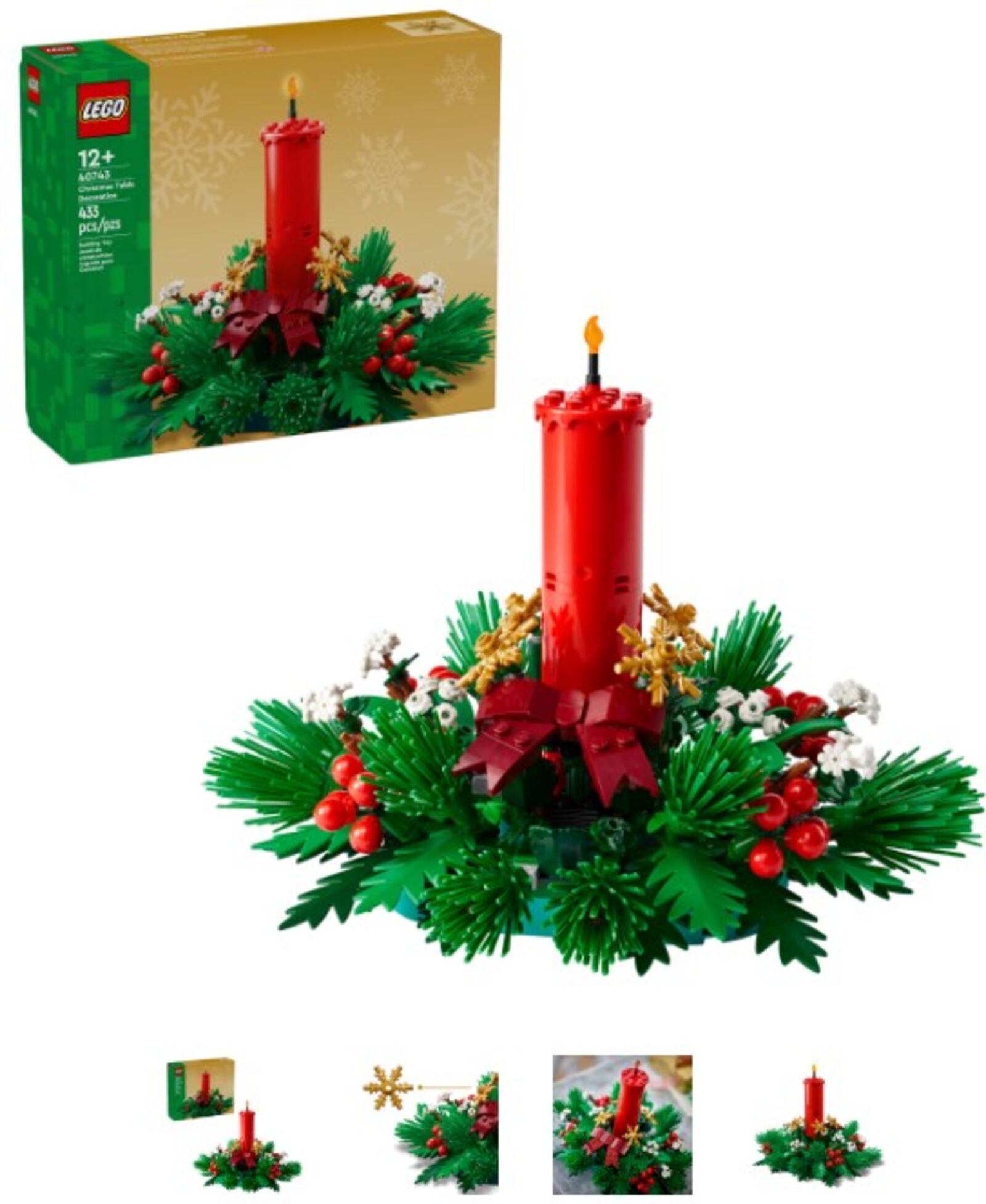 A holiday LEGO toy that could be pieced together for use as a decoration throughout the season. MEIJER/HOLIDAY TOY GUIDE
