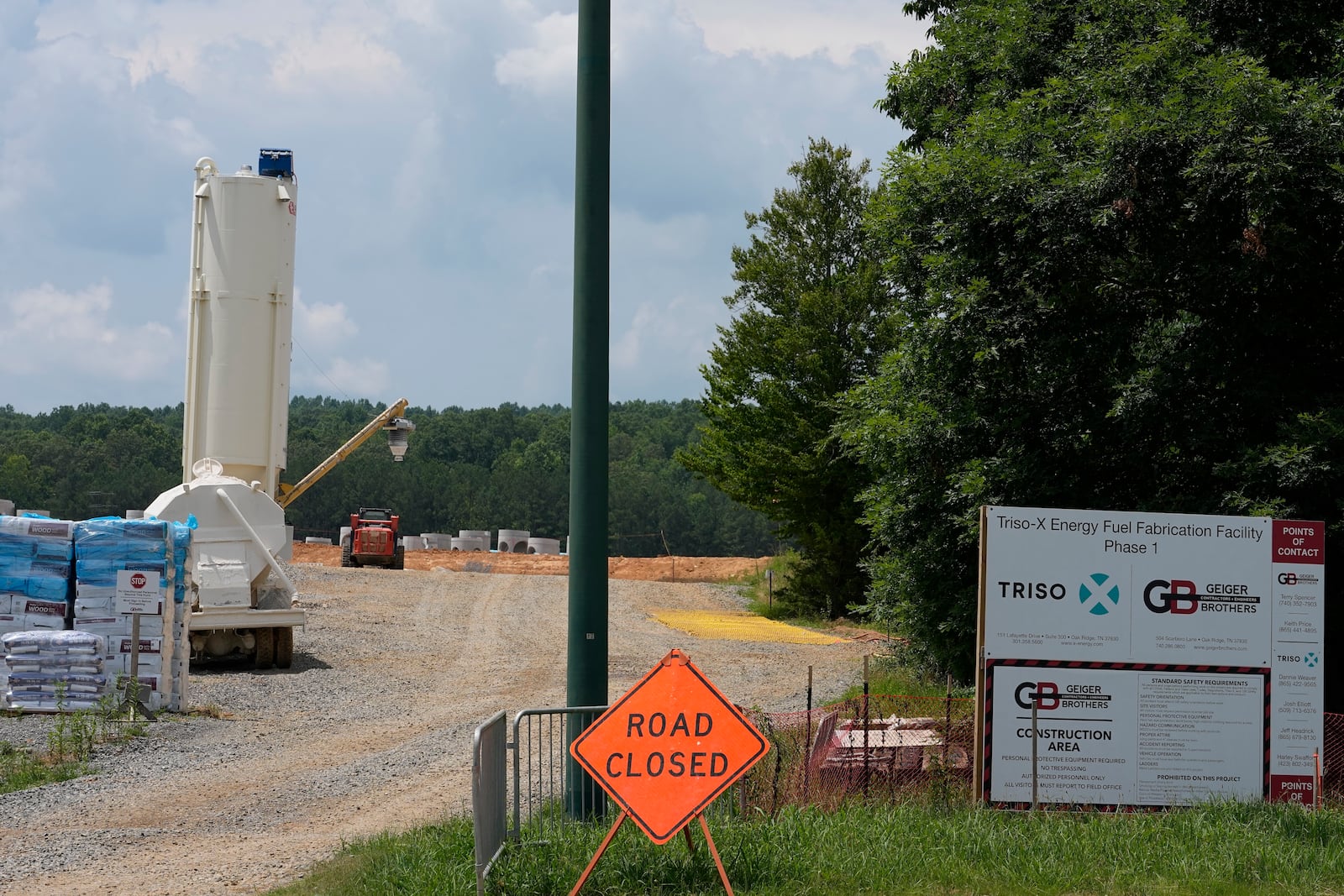 Construction continues at the TRISO-X energy fuel fabrication facility Friday, June 27, 2025, in Oak Ridge, Tenn. (AP Photo/George Walker IV)