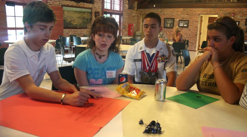 Way back then: Hamilton Youth Commission members in 2009 discussed ideas for improving Hamilton, with plans to present their concepts to Hamilton City Council. After a two-year lapse, the Hamilton Youth Commission is being re-activated, with city staff hoping it will be up and running by December. STAFF FILE PHOTO/2009