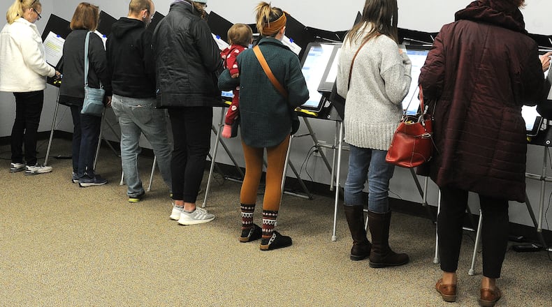 Greene County residents took advantage of early voting Friday, Nov. 3, 2023 at the Greene County Board of Elections in Xenia. MARSHALL GORBY\STAFF
