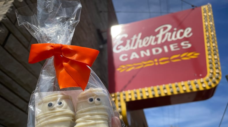 Esther Price Candies is ready for the fall season with milk chocolate covered apples and other Halloween-inspired treats. NATALIE JONES/STAFF