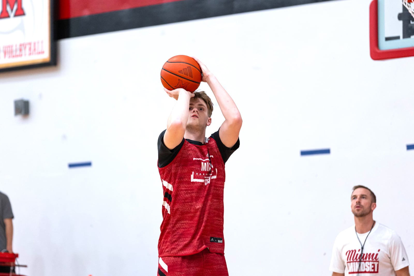 Almar Atlason, the Miami RedHawks’ new 6-foot-8 junior forward who transferred from Bradley University, is originally from Reykjavik, Iceland.  In two seasons with Bradley, he played in 71 games, started 31 and averaged 5.2 points and 1.9 rebounds. This summer, when, as a 20 yesar old, he was part of Iceland’s Senior National Team, he was one of the youngest players competing in the 24-team FIBA EuroBasket 2025 Championships. The field included numerous NBA players including such well-known starts as Luka Dončić (Slovenia)  Giannis Antetokounmpo (Greece), and Nikola Jokić (Serbia). MEGAN WALKER / CONTRIBUTED PHOTO