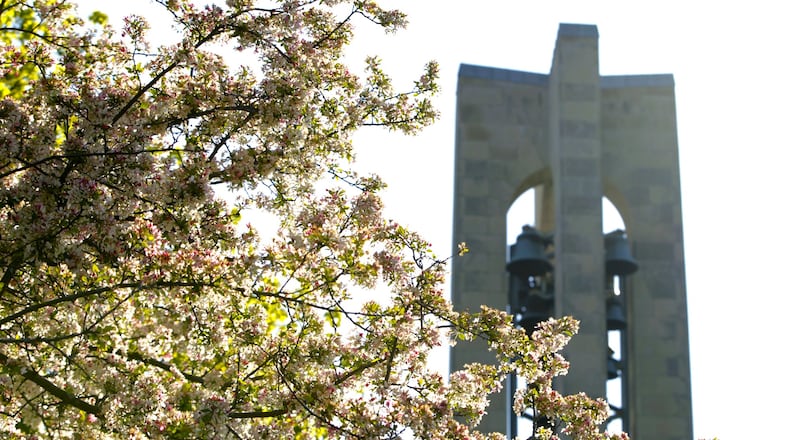 The Deeds Carillon is a Dayton landmark and the largest musical instrument in Ohio. The 151-foot-tall tower at Carillon Historical Park is made of Indiana limestone and designed to hold the massive weight of 57 bells. Free mini-concerts each day at 10 a.m., noon, 2 p.m. and 5 p.m. and Dr. Larry Weinstein, a carillonneur for the park since 1988, also plays 30 half-hour concerts throughout the year. LISA POWELL / STAFF