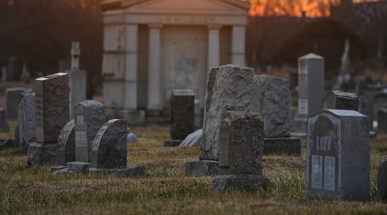 Grave markers at the Mount Moriah Cemetery in Philadelphia, on Thursday, Jan. 8, 2026. (AP Photo/Matt Rourke)