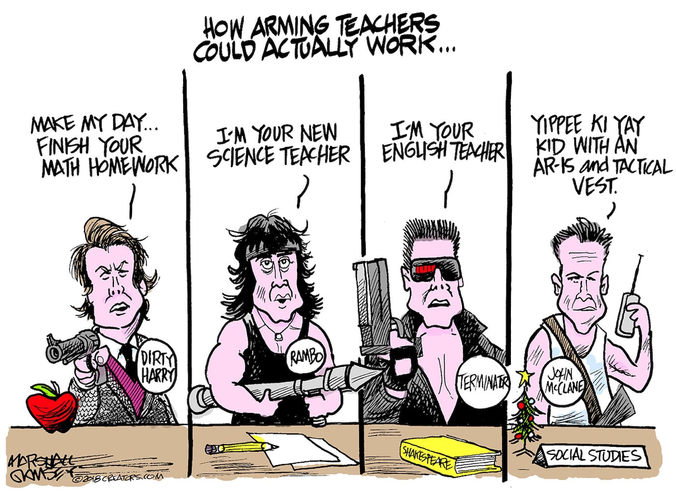 Week in cartoons: The NRA, arming teachers and more