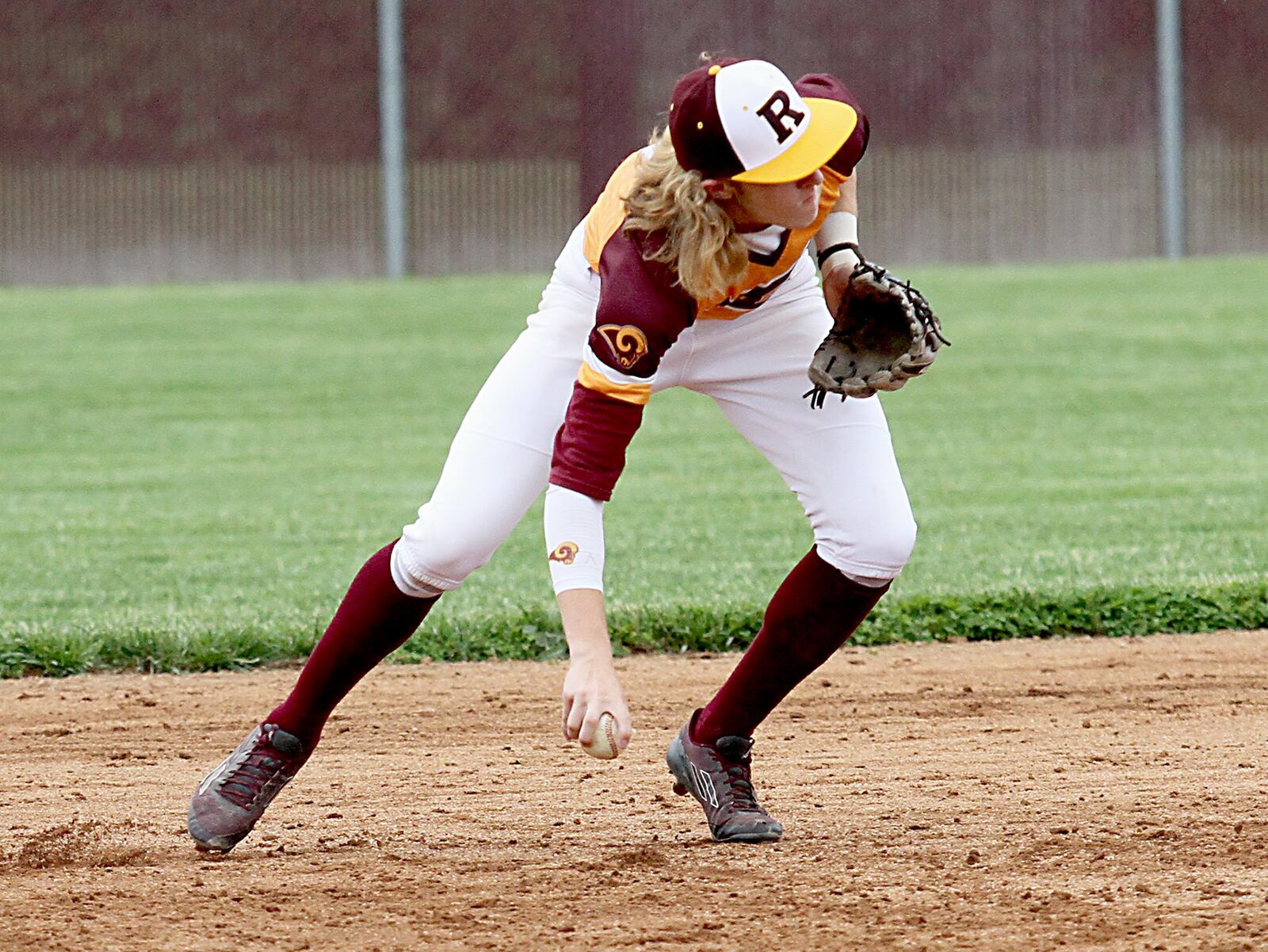 Ross shortstop Tyler Flick fields an Eaton ground ball during Thursday’s Division II sectional game in Ross Township. CONTRIBUTED PHOTO BY E.L. HUBBARD