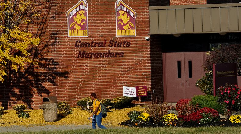 Students going to classes on the campus of Central State University Monday Nov. 4, 2022. MARSHALL GORBY\STAFF