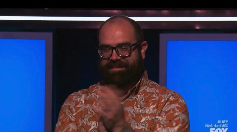 Dayton musician Nick Testa, a member of local band NightBeast who also DJs at Hole in the Wall in the Oregon District, competes on the Fox TV game show "We Are Family." CONTRIBUTED