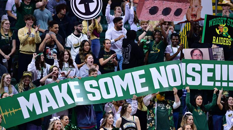 Wright State men's basketball fans during a game vs. Toledo at the Nutter Center on Nov. 14, 2023. Wright State Athletics photo