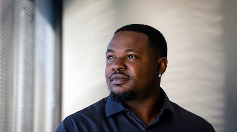 Randal Quran Reid in Atlanta on March 13, 2023. Because of a bad facial recognition match and other hidden technology, Reid spent nearly a week in jail, falsely accused of stealing purses in a state he said he had never even visited. (Nicole Craine/The New York Times)