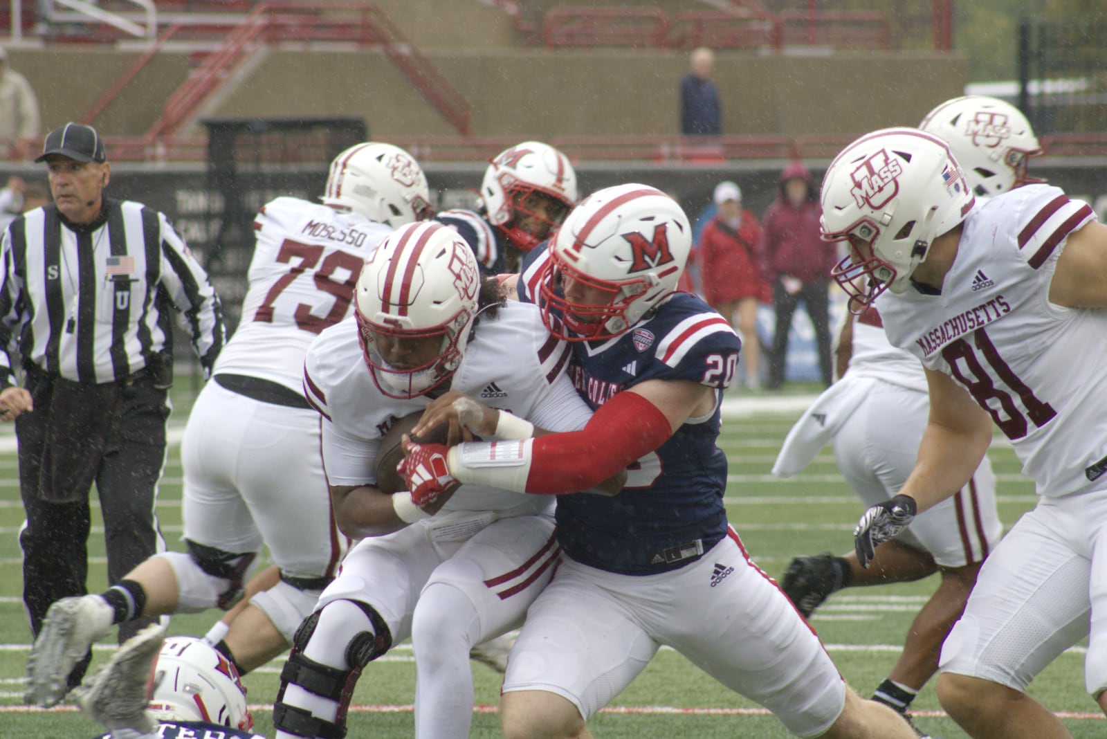 Miami linebacker Adam Trick contributed six tackles and half a sack in Miami’s win over UMass on Sept. 28.