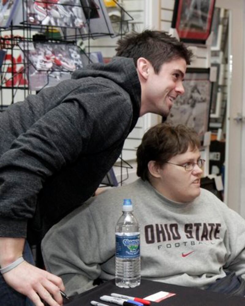 OSU's Dane Sanzenbacher signs autographs