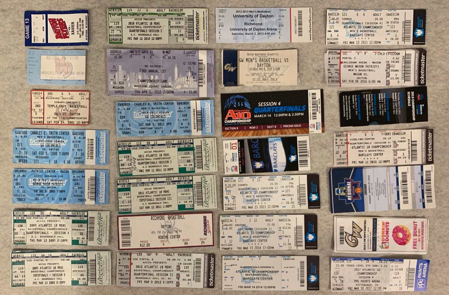 Dayton Flyers ticket stubs