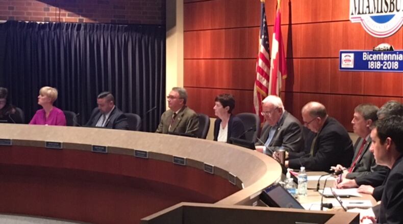 The Miamisburg Civic Center is in violation of the Ohio Building Code in several areas, according to a consultant’s report. NICK BLIZZARD/STAFF