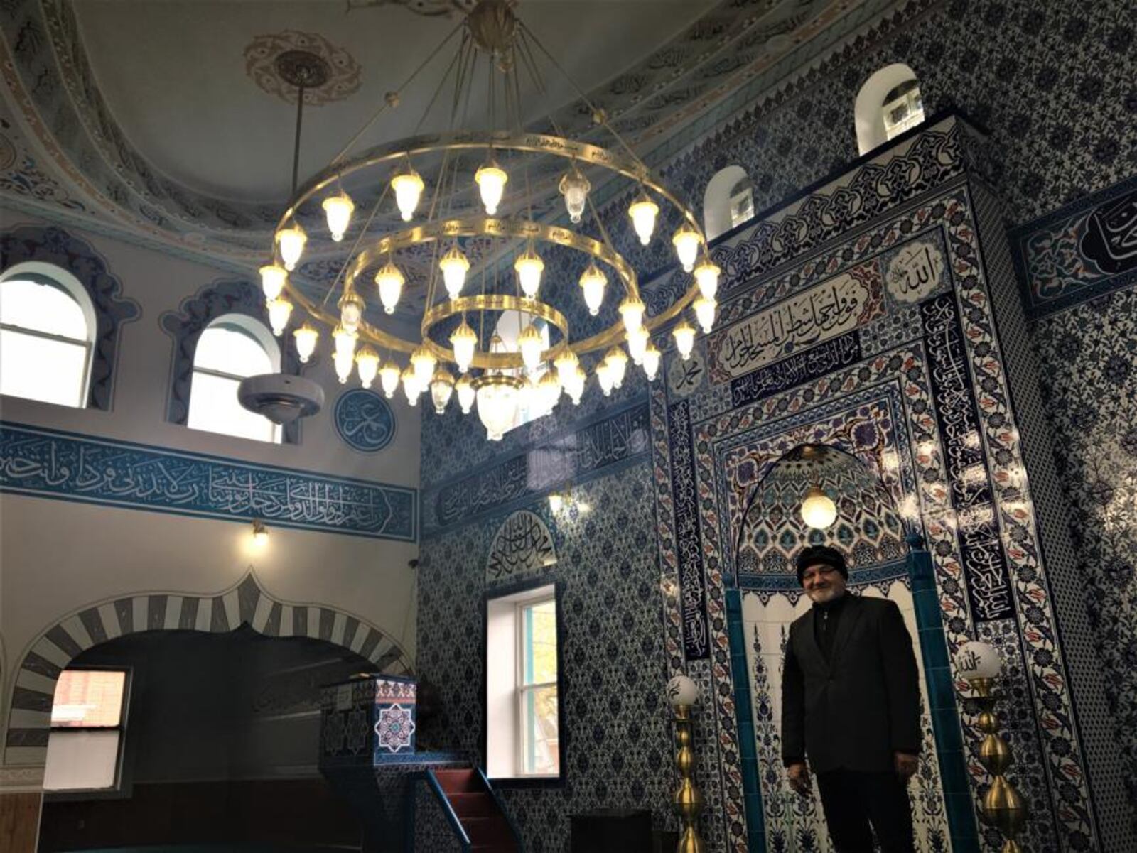 Retired Imam Celal Shahin stands inside the Osman Gazi mosque at 1508 Valley St.