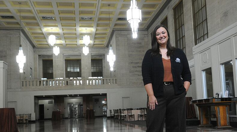 Jenna Kreitzer, Manager of the Liberty Tower in downtown Dayton. MARSHALL GORBY\STAFF