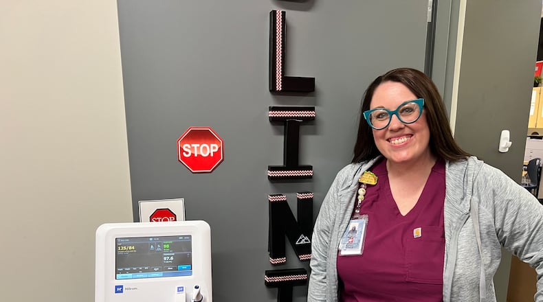 Alicia Napier, Northridge's nurse practitioner, poses in her clinic at Northridge schools. Courtesy of Northridge Schools.