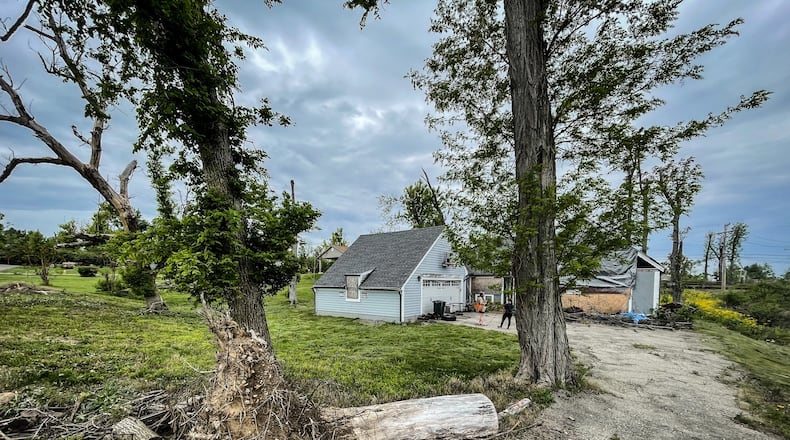 Jenny Andrea and Sarah Nussman's home on Wendover Dr. in Beavercreek two years after the 2019 Memorial Day tornado struck their home. The house was condemned. JIM NOELKER/STAFF