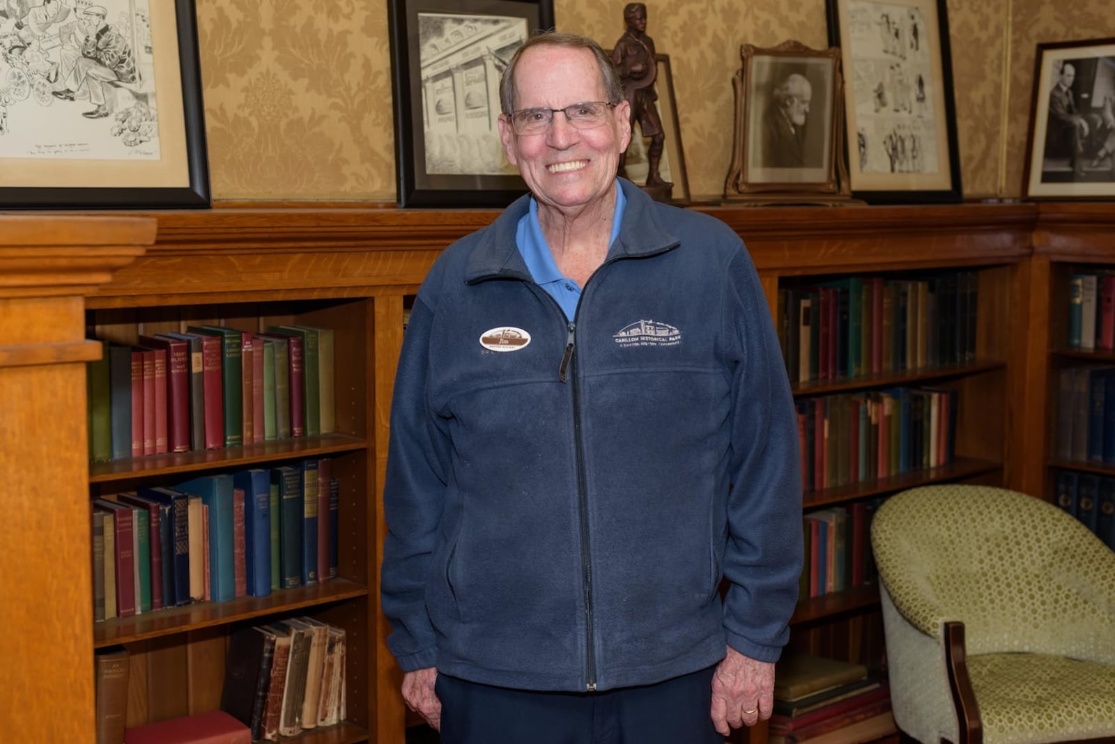 Jim Charters has been volunteering at Carillon Park for 20 years. He's shown in Orville Wright's library at Hawthorne Hill.
TOM GILLIAM/CONTRIBUTED