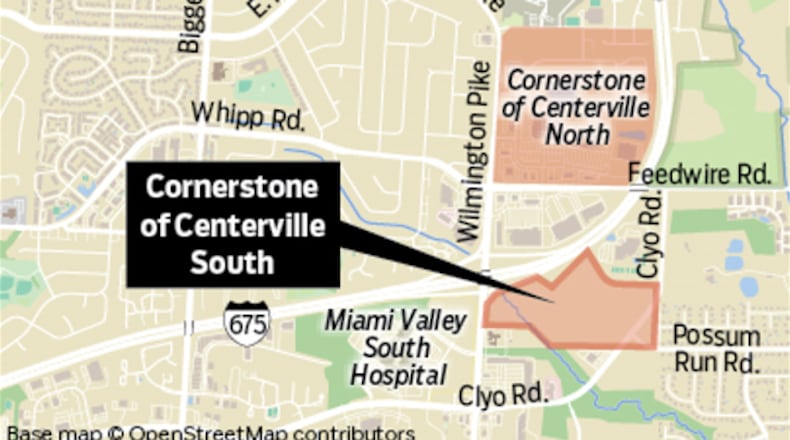 Cornerstone of Centerville South is planned to feature retail shops, restaurants, office buildings, a hotel and an entertainment venue.