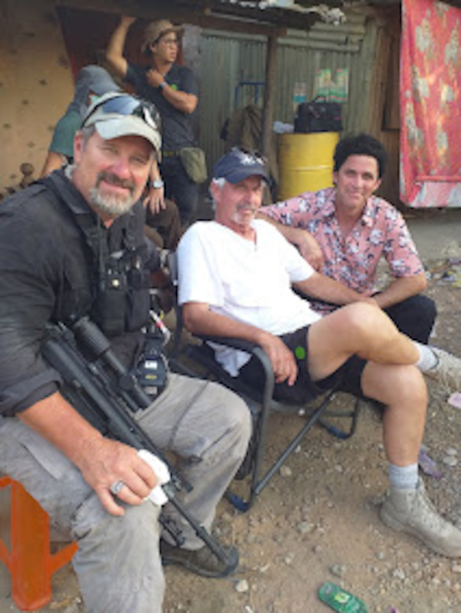 Russ Cannon (left) of Kettering works on movie sets as an armorer. CONTRIBUTED