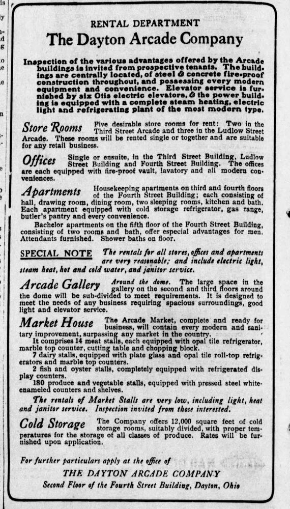 Dayton Arcade history pages