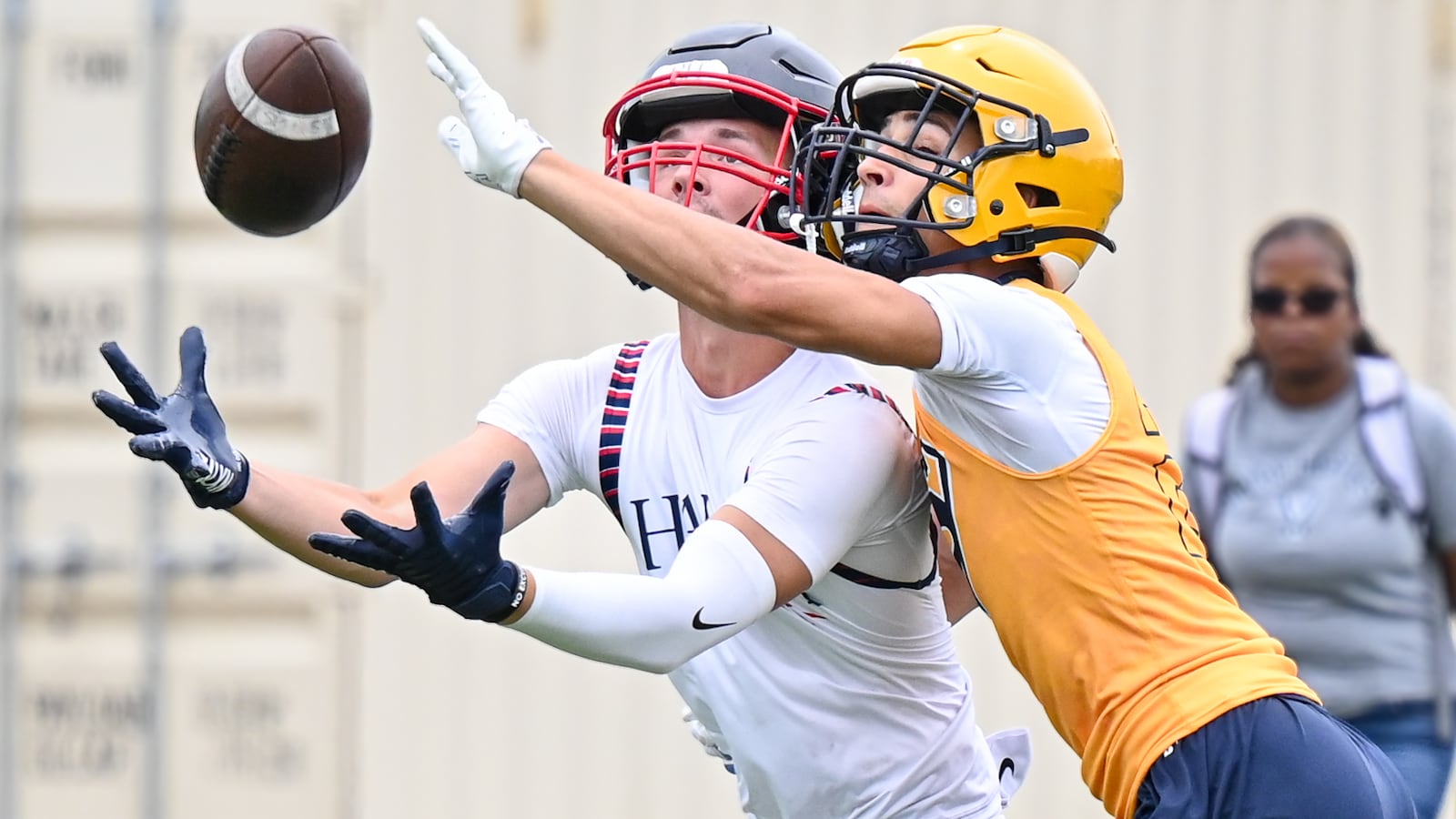 Springfield and Columbus Bishop Hartley compete in the Miami Valley Football Coaches Association Social Justice 7-on-7 on Wednesday, July 9 at University of Dayton practice field. BRYANT BILLING / STAFF